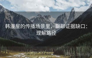 韩漫屋的传播场景里，聊聊证据缺口：理解路径