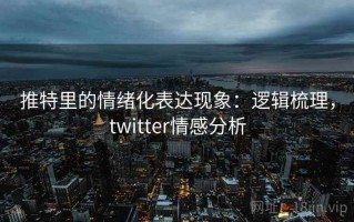 推特里的情绪化表达现象：逻辑梳理，twitter情感分析