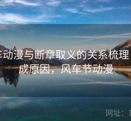 风车动漫与断章取义的关系梳理：形成原因，风车节动漫