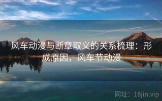 风车动漫与断章取义的关系梳理：形成原因，风车节动漫