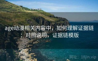 age动漫相关内容中，如何理解证据链：对照说明，证据链模版