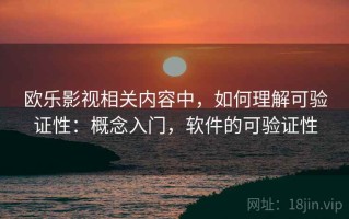 欧乐影视相关内容中，如何理解可验证性：概念入门，软件的可验证性