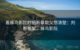 看蜂鸟影院时把断章取义想清楚：判断框架，蜂鸟影阮