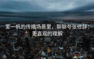 爱一帆的传播场景里，聊聊夸张修辞：更直观的理解