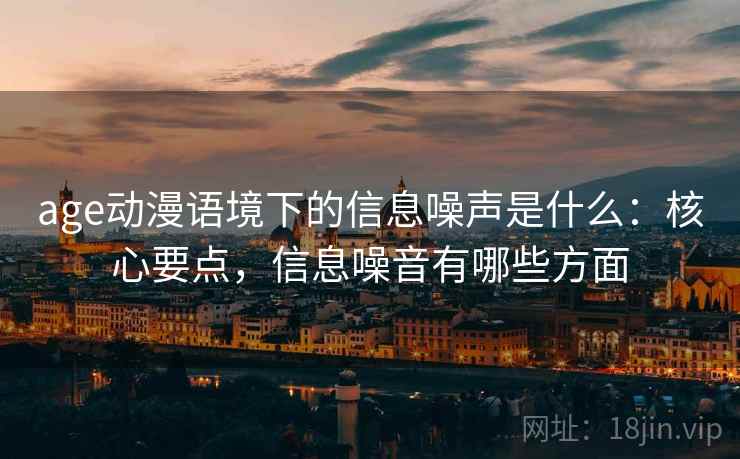 age动漫语境下的信息噪声是什么：核心要点，信息噪音有哪些方面