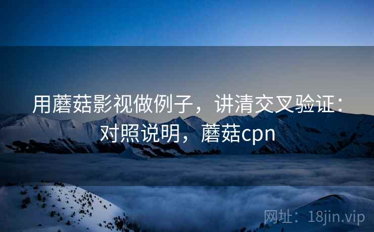 用蘑菇影视做例子，讲清交叉验证：对照说明，蘑菇cpn